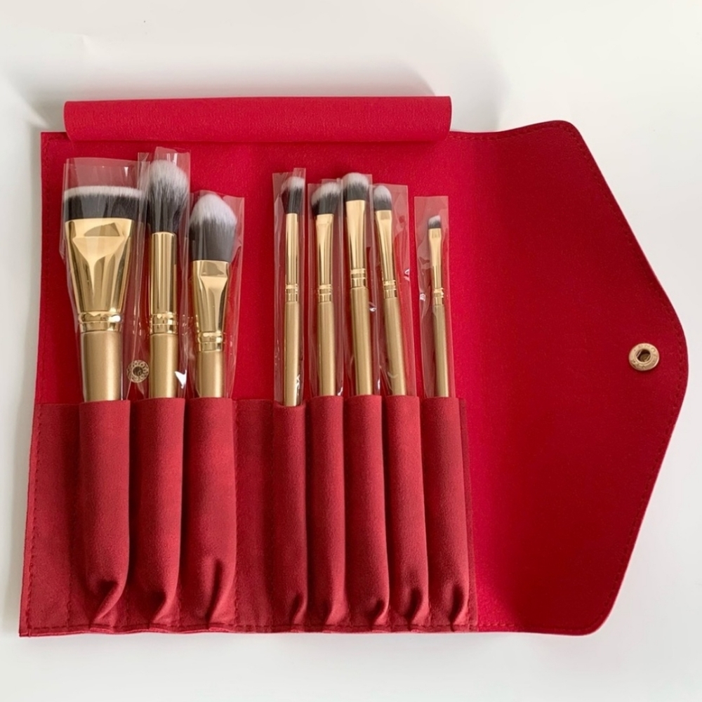 Luxie Glitter and Gold Brush set with pouch NEW